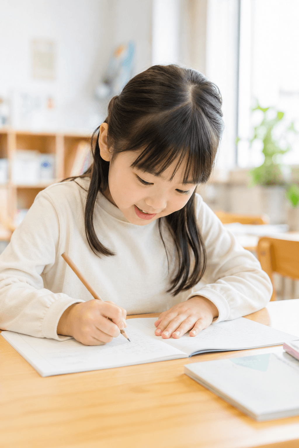 集中して学ぶ子ども